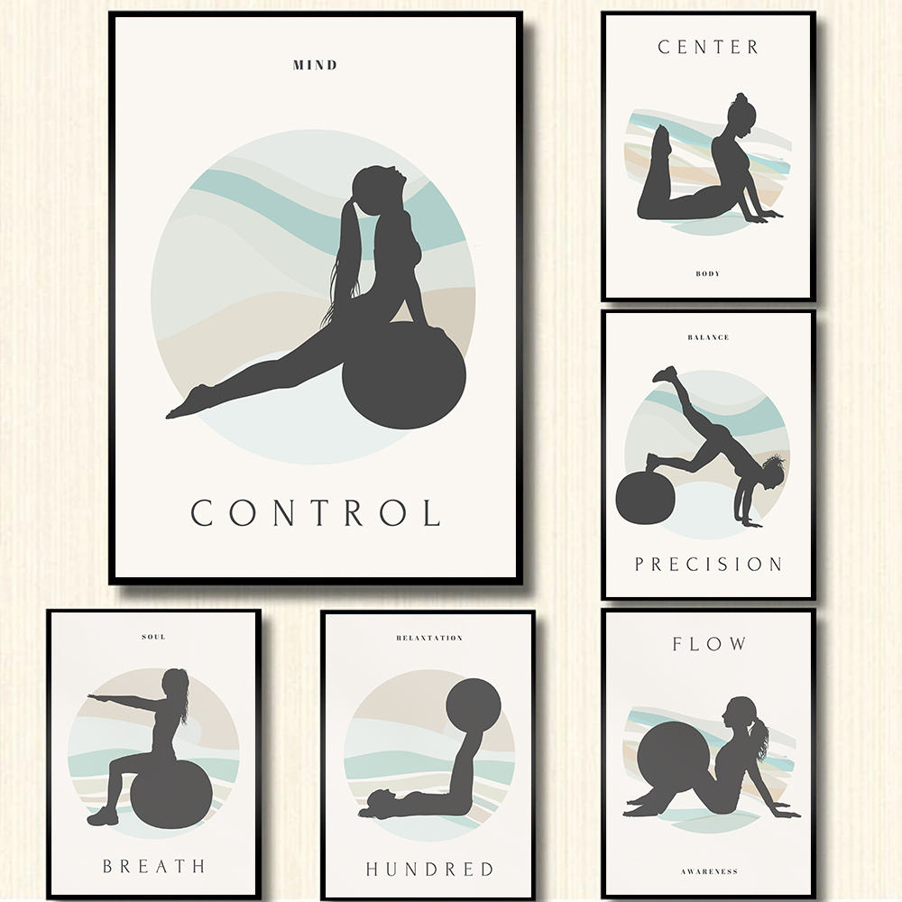Pilates Yoga Quotes - Minimalist Pilates Yoga Fitness Girl Motivational