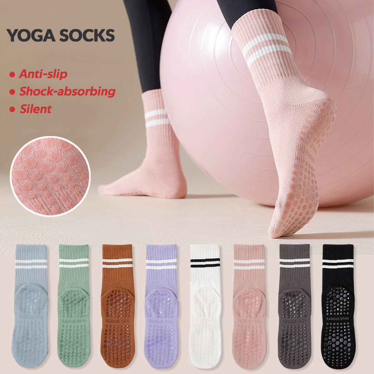 Medias Para Pilates Y Yoga - 3 Pairs Long Yoga Socks with