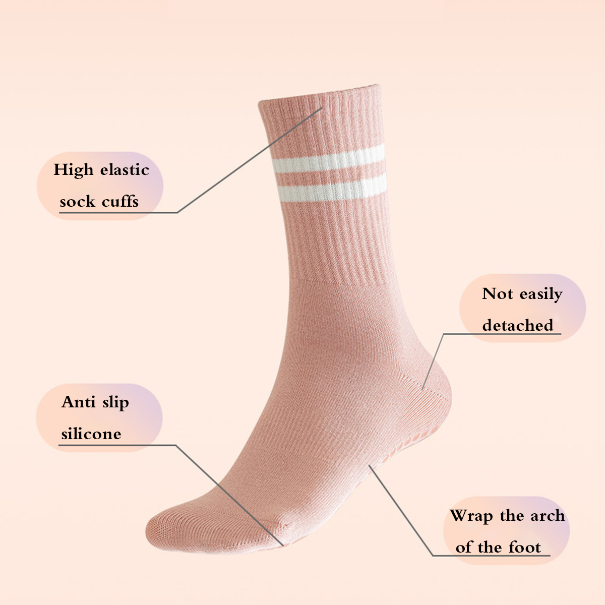 Pilates Socks with Grips for W - Medias Para Pilates Y Yoga recension och pris