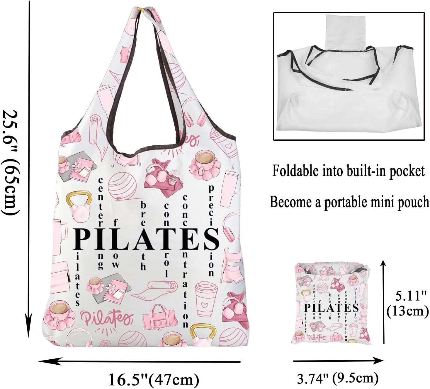 Pink Pilates Tote Bag Gifts fo - Pilates Yoga Instructor recension och pris