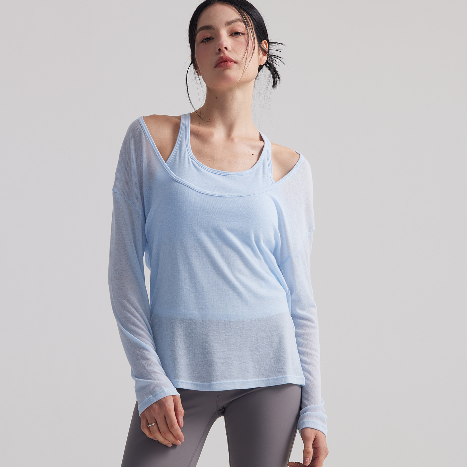 Women Loose Semi Sheer Long Sl - Pilates Yoga Outfit recension och pris