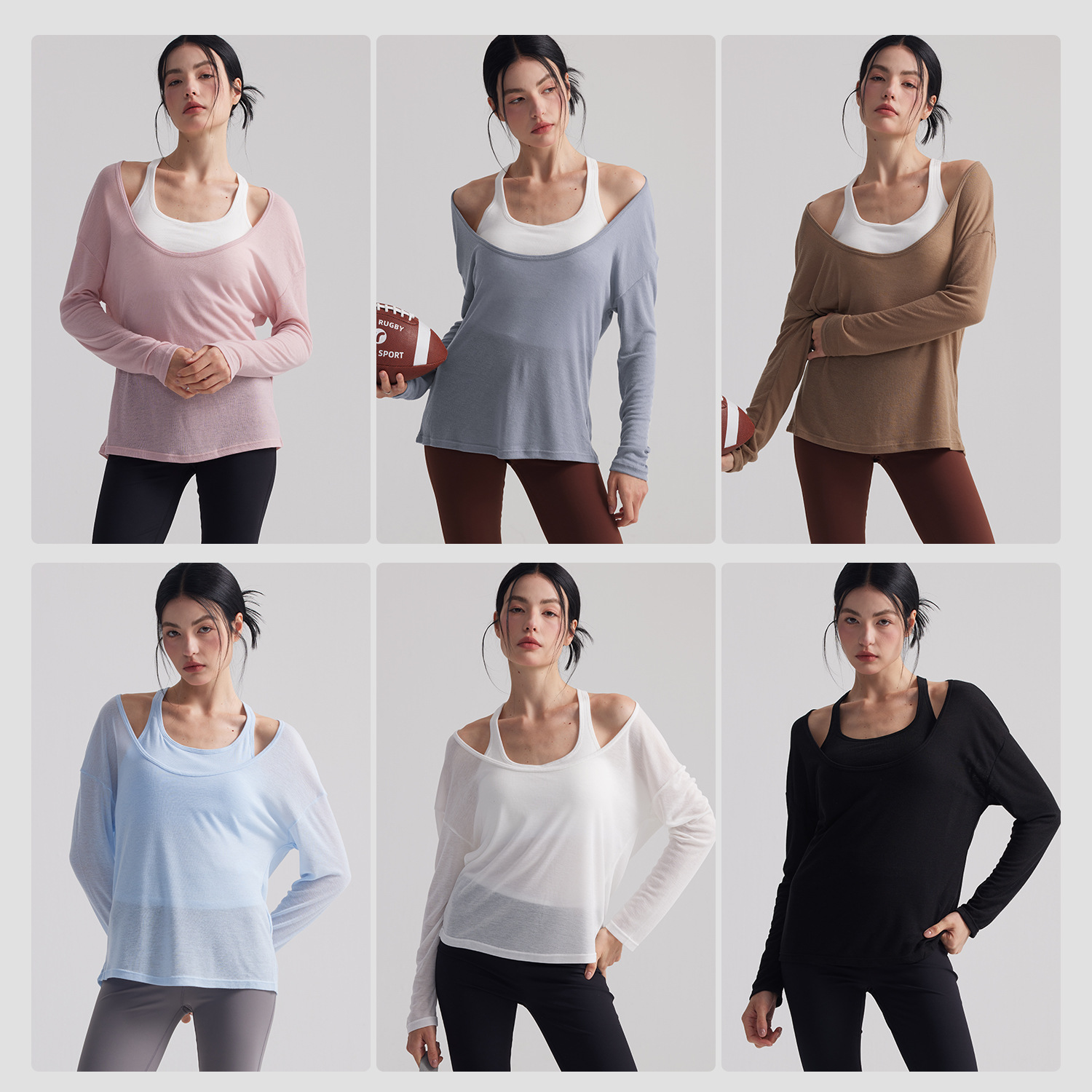Women Loose Semi Sheer Long Sl - Pilates Yoga Outfit recension och pris