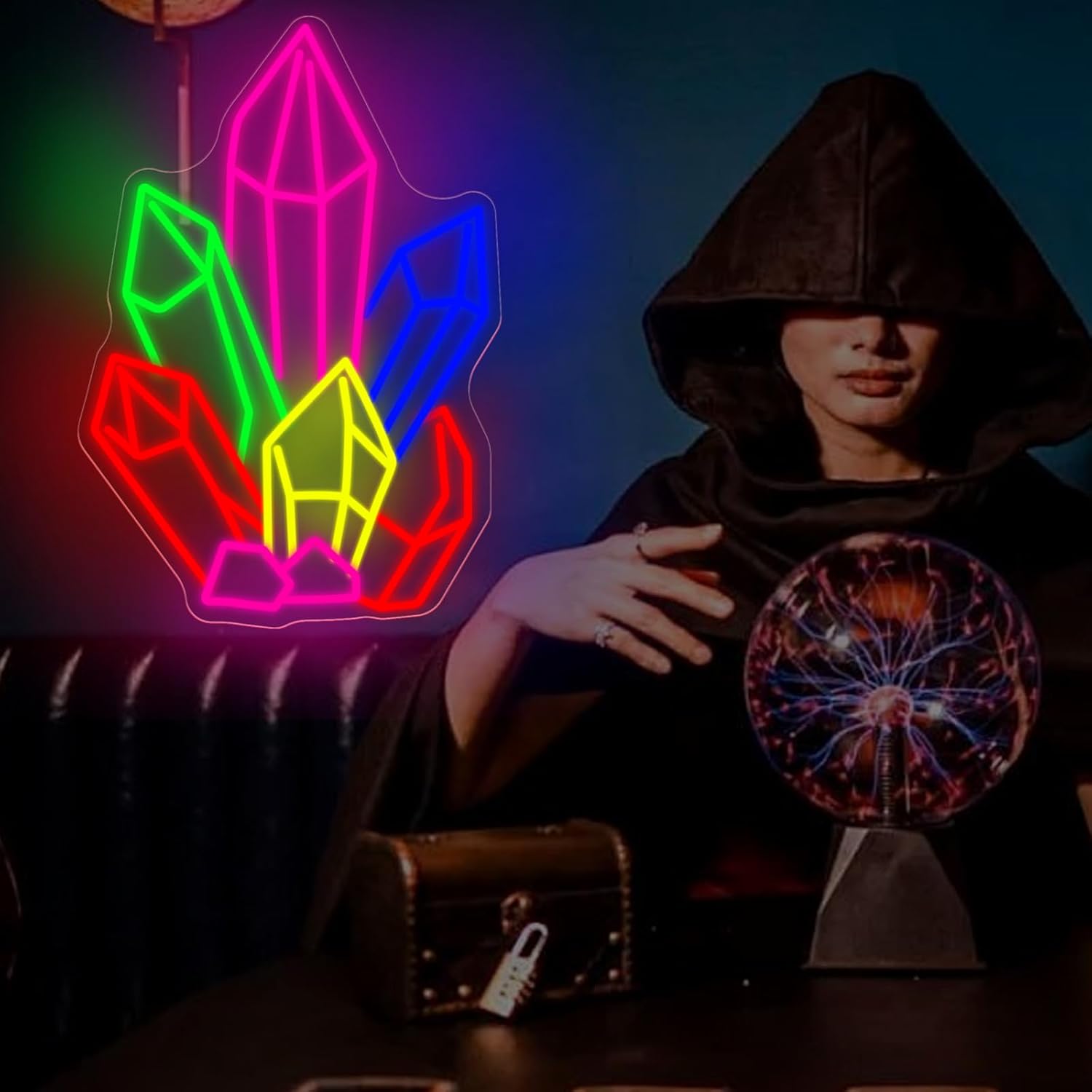 Crystals Stones Tarot Neon Sig - Pilates And Yoga Studio recension och pris